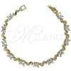 Pulsera Tennis 5.027.003 Oro Laminado, con Blanca Zirconia Cubica, Pulido, Tono Dorado (05 MM Thickness, 7 Inches Length)