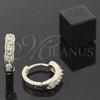 Argolla Huggie 5.131.035 Oro Laminado, con Blanca Zirconia Cubica, Pulido, Tono Dorado