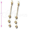 Arete Largo 02.63.0621 Oro Laminado, Diamantado, Tono Dorado