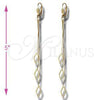 Arete Largo 02.63.0624 Oro Laminado, Diamantado, Tono Dorado