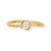 Anillo Multi Piedra 5.166.028.06 Oro Laminado, Diseño de Solitario, con Blanca Zirconia Cubica, Pulido, Tono Dorado (Size 6)