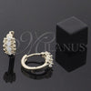 Argolla Huggie 5.130.019 Oro Laminado, con Blanca Zirconia Cubica, Pulido, Tono Dorado