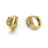 Argolla Huggie 5.130.019 Oro Laminado, con Blanca Zirconia Cubica, Pulido, Tono Dorado