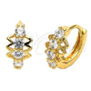Argolla Huggie 5.130.019.1 Oro Laminado, con Blanca Zirconia Cubica, Pulido, Tono Dorado