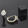 Argolla Huggie 5.132.024 Oro Laminado, con Blanca Zirconia Cubica, Pulido, Tono Dorado