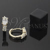 Argolla Huggie 5.132.016 Oro Laminado, con Blanca Zirconia Cubica, Pulido, Tono Dorado