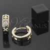 Argolla Huggie 5.131.031 Oro Laminado, con Blanca Zirconia Cubica, Pulido, Tono Dorado