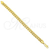 Pulsera Básica 5.223.010.09 Oro Laminado, Diseño de Miami Cubana, Pulido, Tono Dorado (230 Gauge, 09 MM Thickness, 9 Inches Length)