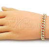Pulsera Básica 5.223.011.08 Oro Laminado, Diseño de Miami Cubana, Pulido, Tono Dorado (200 Gauge, Thickness, 8 Inches Length)