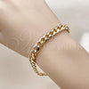 Pulsera Básica 5.223.011.08 Oro Laminado, Diseño de Miami Cubana, Pulido, Tono Dorado (200 Gauge, Thickness, 8 Inches Length)