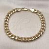 Pulsera Básica 5.223.011.08 Oro Laminado, Diseño de Miami Cubana, Pulido, Tono Dorado (200 Gauge, Thickness, 8 Inches Length)