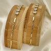 Pulsera Tennis 5.026.003 Oro Laminado, Diseño de Flor, con Blanca Zirconia Cubica, Pulido, Tono Dorado (10 MM Thickness, 8 Inches Length)