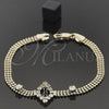 Pulsera Elegante 5.024.007 Oro Laminado, con Granate and Blanca Zirconia Cubica, Pulido, Tono Dorado (18 MM Thickness, 7 Inches Length)