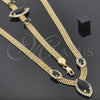 Collar y Pulsera 5.013.002 Oro Laminado, con Blanca Zirconia Cubica, Pulido, Tono Dorado