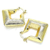 Argolla Mediana 5.149.016.30 Oro Laminado, Cepillado, Tono Dorado