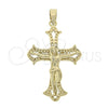 Dije Religioso 5.192.039 Oro Laminado, Diseño de Bufalo, Pulido, Tono Dorado