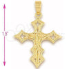 Dije Religioso 5.188.024 Oro Laminado, Diseño de Crucifijo, Pulido, Tono Dorado