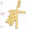 Dije Religioso 5.190.030 Oro Laminado, Diseño de Crucifijo, Pulido, Tono Dorado