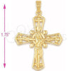 Dije Religioso 5.189.008 Oro Laminado, Diseño de Crucifijo, Pulido, Tono Dorado