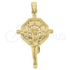 Dije Religioso 5.188.020 Oro Laminado, Diseño de Bufalo, Pulido, Tono Dorado