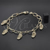 Pulsera de Dije 5.024.006 Oro Laminado, Diseño de Espiral, Diamantado, Tono Dorado (08 MM Thickness, 8 Inches Length)