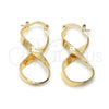 Argolla Mediana 5.153.052 Oro Laminado, Diseño de Torcido, Pulido, Tono Dorado