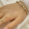 Pulsera Elegante 5.029.011 Oro Laminado, con Blanca Zirconia Cubica, Pulido, Tono Dorado (06 MM Thickness, 7 Inches Length)