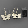 Arete Colgante 5.094.007 Oro Laminado, Diseño de Mariposa, Diamantado, Tono Dorado