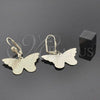 Arete Colgante 5.096.009 Oro Laminado, Diseño de Mariposa, Diamantado, Tono Dorado