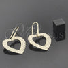 Arete Colgante 02.63.1023 Oro Laminado, Diseño de Corazón, Pulido, Tono Dorado