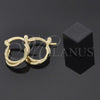 Argola de Niño 5.142.009 Oro Laminado, Diseño de Torcido, Diamantado, Tono Dorado
