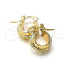 Argolla Pequeña 02.63.1074 Oro Laminado, Diamantado, Tono Dorado