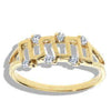 Anillo Multi Piedra 01.63.0141.06 Oro Laminado, con Blanca Zirconia Cubica, Pulido, Tono Dorado (Size 6)