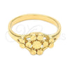 Anillo Elegante 5.174.019.05 Oro Laminado, Diseño de Flor, Diamantado, Tono Dorado (Size 5)