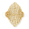 Anillo Elegante 5.173.004.06 Oro Laminado, Diseño de File, Diamantado, Tono Dorado (Size 6)
