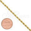 Pulsera Básica 5.222.035.08 Oro Laminado, Diseño de Rope, Pulido, Tono Dorado (Grosor 03 MM, 8 Pulgadas de Largo)