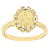 Anillo Multi Piedra 5.165.022.06 Oro Laminado, Diseño de Virgen Maria, con Blanca Zirconia Cubica, Pulido, Tono Dorado (Size 6)