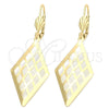 Arete Colgante 5.072.012 Oro Laminado, Diseño de File, Pulido, Tono Dorado