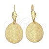 Arete Colgante 5.121.008 Oro Laminado, Diseño de Oja, Mate, Tono Dorado