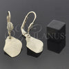 Arete Colgante 5.068.016 Oro Laminado, Diseño de Oja, Diamantado, Tono Dorado