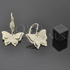Arete Colgante 5.066.013 Oro Laminado, Diseño de Mariposa y Flor, Diamantado, Tono Dorado