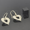 Arete Colgante 02.63.1158 Oro Laminado, Diseño de Corazón, Pulido, Tono Dorado