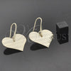 Arete Colgante 02.63.1162 Oro Laminado, Diseño de Corazón, Pulido, Tono Dorado