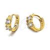 Argolla Huggie 5.130.020 Oro Laminado, con Blanca Zirconia Cubica, Pulido, Tono Dorado