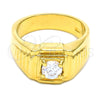 Anillo de Hombre 5.178.031.06 Oro Laminado, con Blanca Zirconia Cubica, Diamantado, Tono Dorado (Size 6)
