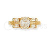 Anillo Elegante 5.166.008.06 Oro Laminado, con Blanca Zirconia Cubica, Pulido, Tono Dorado (Size 6)