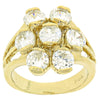 Anillo Multi Piedra 5.171.025.07 Oro Laminado, Diseño de Flor, con Blanca Zirconia Cubica, Pulido, Tono Dorado (Size 7)