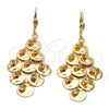 Arete Chandelier 5.094.005 Oro Laminado, con Blanca Zirconia Cubica, Pulido, Tono Dorado