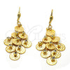 Arete Chandelier 5.096.004 Oro Laminado, con Blanca Zirconia Cubica, Pulido, Tono Dorado