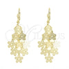 Arete Chandelier 5.075.006 Oro Laminado, Diseño de Flor, Pulido, Tono Dorado